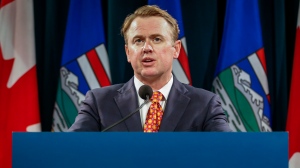 Then-Alberta Health Minister Tyler Shandro announces new COVID-19 measures for Alberta in Calgary, Wednesday, Sept. 15, 2021.THE CANADIAN PRESS/Jeff McIntosh