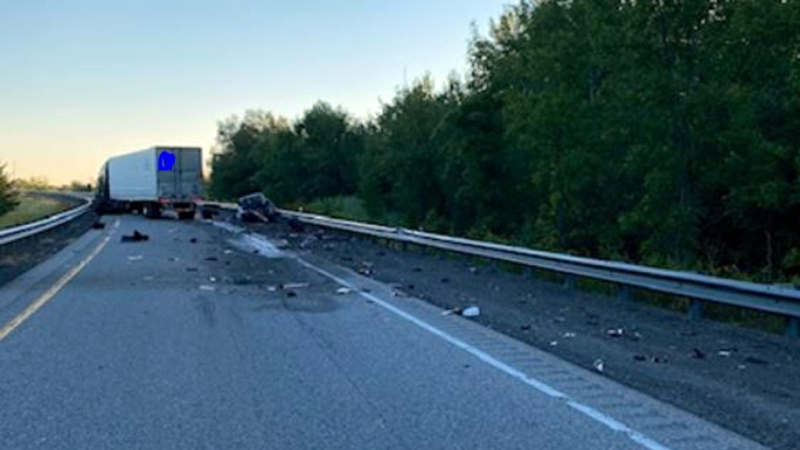 Ontario Provincial Police are investigating a fatal crash on the on-ramp from Hwy. 401 to Hwy. 416 on Friday morning. (Ontario Provincial Police) 