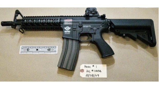 An airsoft rifle seized by TPS is shown in a handout image. 