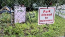 Halifax's Meagher Park is seen on Aug. 12, 2022, after it was fenced off by city officials. (Carl Pomeroy/CTV Atlantic)