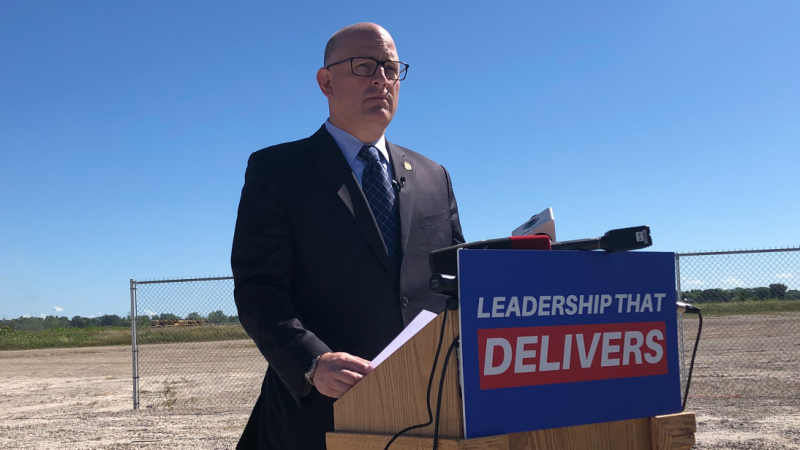 Drew Dilkens in Windsor, Ont., on Friday, Aug. 12, 2022. (Rob Hindi/AM800 News)
