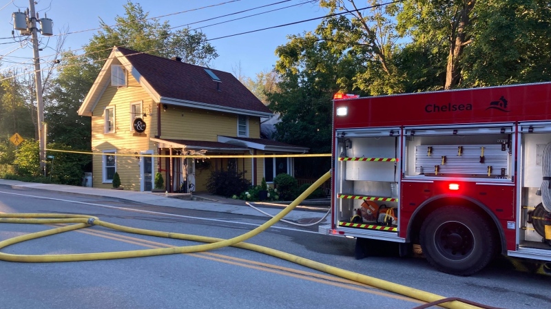 Investigators are searching for the cause of a fire at the Meech and Munch Restaurant in Chelsea, Que. early Friday morning. (Municipality of Chelsea/Facebook) 