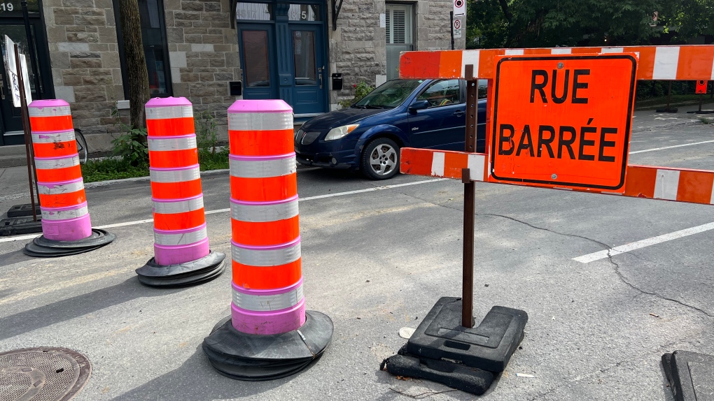 Road closure in Montreal