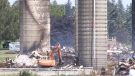 Aftermath of a fire at dairy farm near Alma. (Colton Wiens/CTV Kitchener) (Aug. 13, 2022)