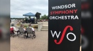 A brass quintet of the Windsor Symphony Orchestra perform in Reaume Park on August 13, 2022. (Michelle Maluske/CTV News Windsor)