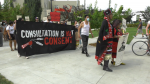 Wet’suwet’en hereditary chiefs and supporters marched in Edmonton on Aug. 13 to protest the Coastal GasLink pipeline being built on their traditional lands in B.C.