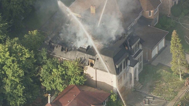 A two-alarm fire broke out at 321 Patricia Ave. in North York Monday morning.
