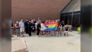 A flag-raising ceremony was held at the Chatham-Kent Civic Centre to mark the beginning of Pride Week in Chatham-Kent, Ont. on Monday, Aug. 15, 2022. (Chris Campbell/CTV News Windsor)