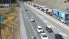 Trans-Canada Highway traffic at the West Shore Parkway exit on Aug. 15, 2022. (DriveBC)