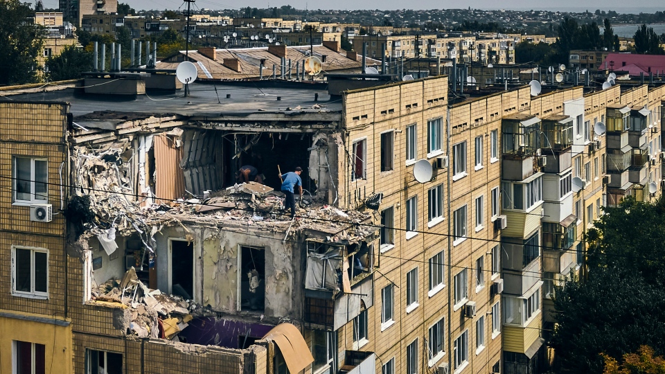 Destroyed apartment in Ukraine