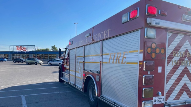 Gas leak at the Huron Heights Plaza in London, Ont. on Aug. 16, 2022. (Sean Irvine/CTV London)