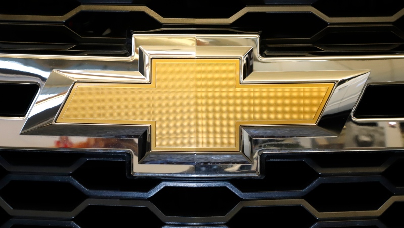 FILE - The Chevrolet logo is displayed at the 2020 Pittsburgh International Auto Show Thursday, Feb.13, 2020 in Pittsburgh. (AP Photo/Gene J. Puskar, File)