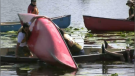 Cadets learn canoe-tipping and righting skills at Expedition camp in Port Severn Mon., Aug. 15, 2022 (CTV NEWS/IAN DUFFY)