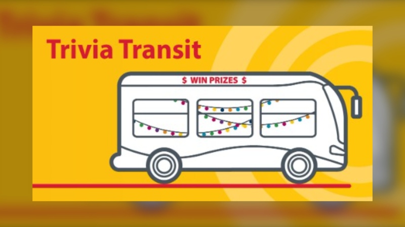 Trivia lovers are invited to hop on Trivia Transit, Calgary Transit’s live trivia game show, on Wednesday, Aug. 17 at Saddletowne Station from 11 a.m. to 1 p.m.