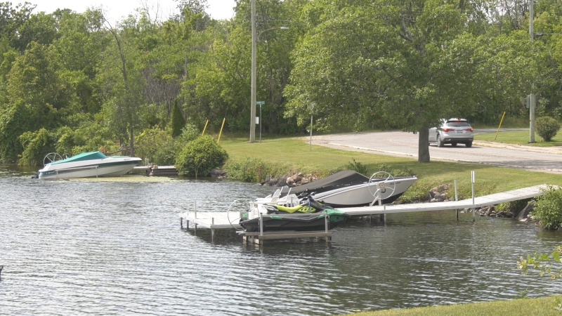 Private docks located on Madawaska Street in Calabogie. (Dylan Dyson/CTV News Ottawa)