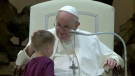 Pope Francis joked around and seemed pleased after a child interrupted the general audience in Vatican to greet him. 