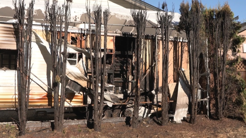 Surrey RCMP say they believe four fires, including one that spread to a trailer, discovered early Tuesday morning in Cloverdale were deliberately set. 