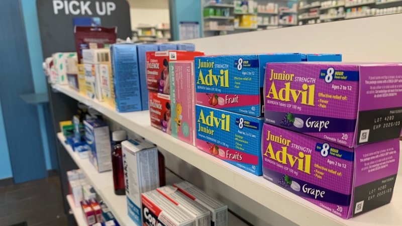 Children's chewable Advil at a pharmacy in Windsor, Ont. on Wednesday, Aug. 17, 2022. (Chris Campbell/CTV News Windsor)