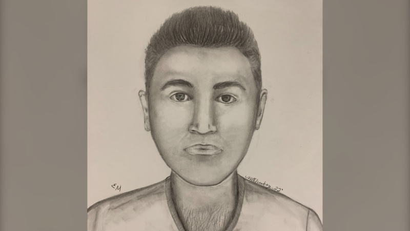Police released in August a sketch of a male in his late teens or early 20s who sexually assaulted a woman in the Glenora neighbourhood in June. (Photo provided.)