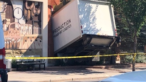 A large truck crashed into the west side of the Midtown Co-op Thursday afternoon