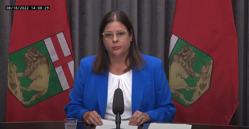 Premier Heather Stefanson spoke on the subject at a news conference Thursday announcing an increase to Manitoba's minimum wage. (Source: Manitoba Government)