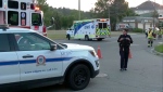 A cyclist was struck by a vehicle Thursday night in northwest Calgary