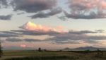 Viewer Helen's photo of a sunset near Milk River, Alta.