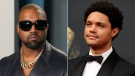Trevor Noah (R) is sick of cancel culture and he had something to say about the public's recent perception of Kanye West (L). (Getty Images/CNN)