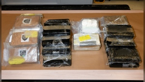 The suspected cocaine seized at the border on Aug. 1, 2022. (Source: Canada Border Services Agency)