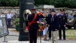 Dozens of people gathered to commemorate the 80th anniversary of the Dieppe Raid in Windsor, Ont., on Friday, Aug. 19, 2022. (Chris Campbell/CTV News Windsor)
