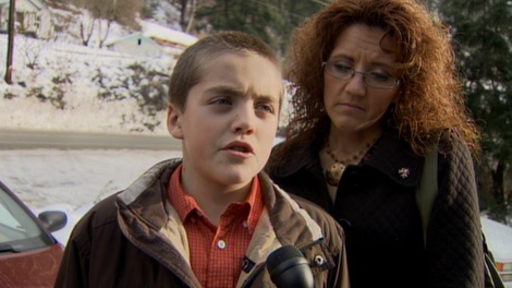 Austin Forman, 11, was out fetching some firewood in his family's yard when he encountered the cougar. Jan. 3, 2010. (CTV)
