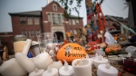 A rock with the message "Every Child Matters" painted on it sits at a memorial outside the former Kamloops Indian Residential School, in Kamloops, B.C., on Thursday, July 15, 2021. THE CANADIAN PRESS/Darryl Dyck