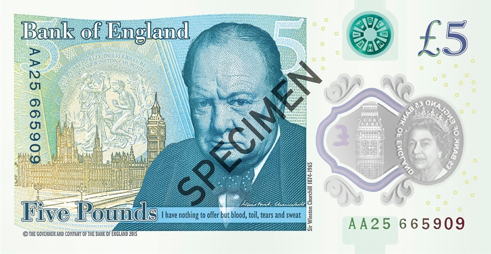 The Bank of England £5 note