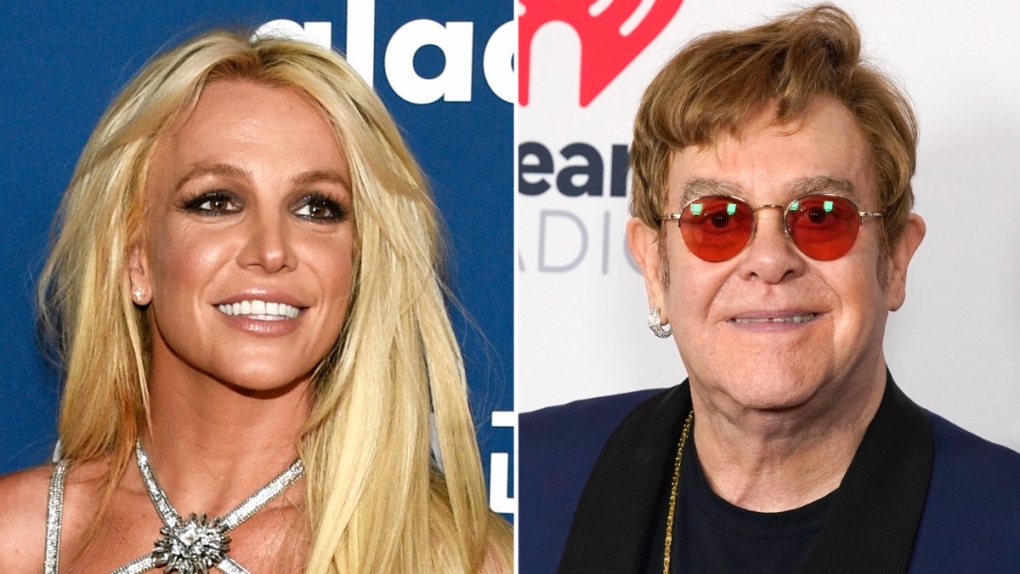 Britney Spears, left, and Elton John