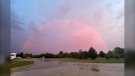 A rainbow is seen in Petrolia, Ont. after severe thunderstorms travelled through the region on August 29, 2022. (Source: Laurel Carnegie)