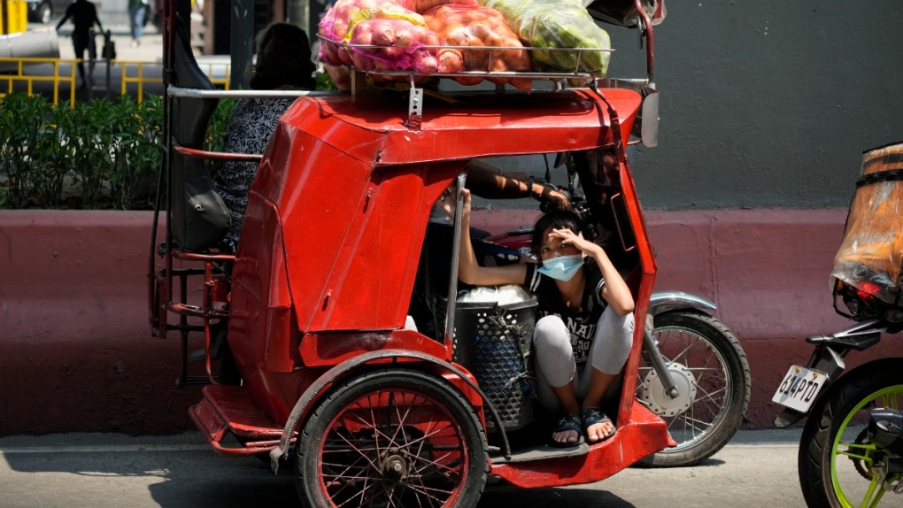 A girl wearing a face mask in Manila, Philippines