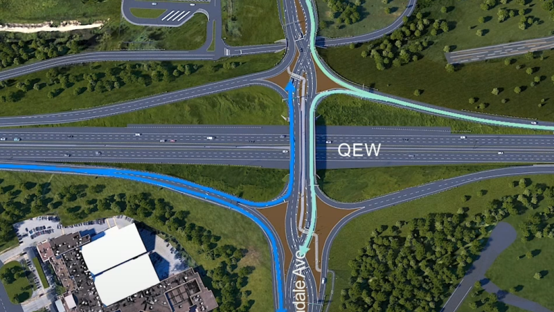 New animation shows exactly how Ontario's diverging diamond interchange works. (Supplied)