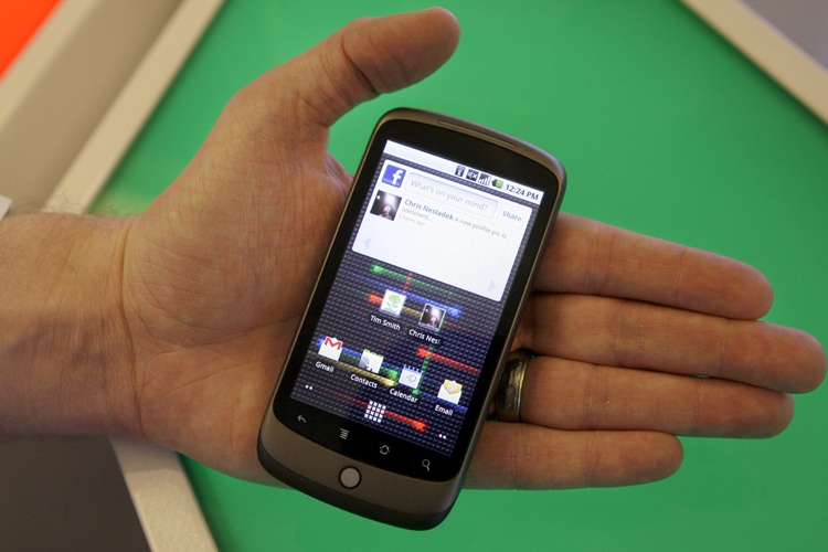The Nexus One phone from Google Inc. is shown at a demo in Mountain View, Calif., Tuesday, Jan. 5, 2010. (AP Photo/Jeff Chiu)