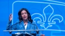 Quebec Liberal Party Leader Dominique Anglade addresses a luncheon at the Quebec Union of Municipalities convention in Montreal, Friday, Sept. 16, 2022. THE CANADIAN PRESS/Paul Chiasson