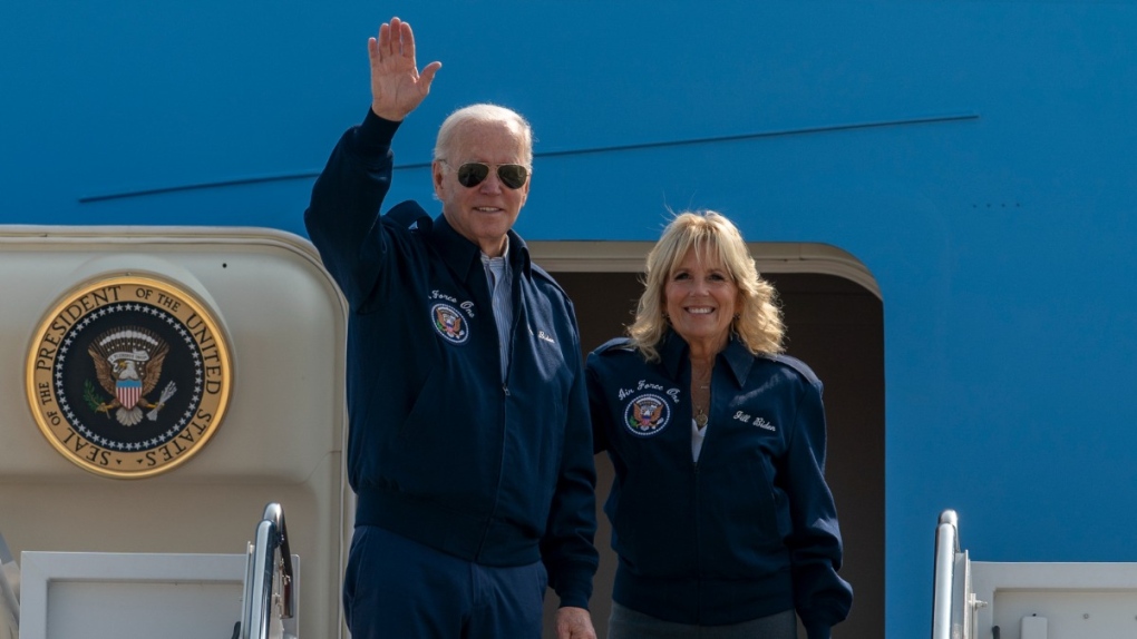 U.S. President Joe Biden waves
