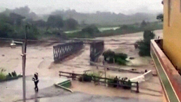 Bridge swept away as Hurricane Fiona hits Puerto R