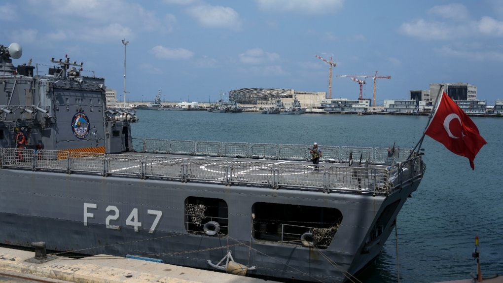 Turkish warship docked in Haifa, Israel