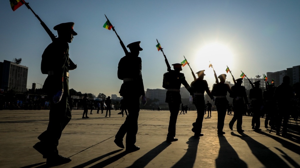 Ethiopian military parade in Addis Ababa, in 2021