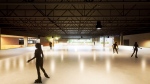Artist renderings of a new roller-skating rink set to open in a section of the Ottawa Citizen building on Baxter Road. (Courtesy of 4 Wheelies) 