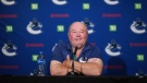 Vancouver Canucks head coach Bruce Boudreau responds to questions during a news conference ahead of the NHL hockey team's training camp, in Vancouver, B.C., Wednesday, Sept. 21, 2022. After a too-long summer, the Vancouver Canucks are locked on a singular goal as they prepare for training camp: playoffs. THE CANADIAN PRESS/Darryl Dyck