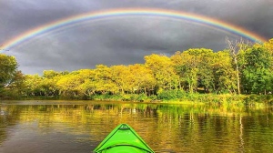 La Salle River kayaking and a perfect rainbow. Photo by Samantha Lovett.