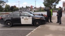 Huron County OPP officers prepare for potential illegal car rally in Goodrich. Sept 23, 2022. (Scott Miller/CTV News London)