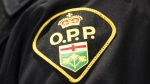 An Ontario Provincial Police logo is shown during a press conference in Barrie, Ont., on April 3, 2019. THE CANADIAN PRESS/Nathan Denette