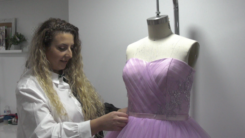 Jessica Halabi is a custom gown designer, who is using her skills to give back and offer a dream dress to a student who otherwise wouldn't be able to afford one. (CTV News Edmonton/Nahreman Issa)