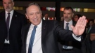 CAQ leader Francois Legault waves to the crowd before speaking to the Congress of the Quebec Federation of Municipalities while campaigning Friday, September 23, 2022 in Montreal. Quebec votes in the provincial election Oct. 3, 2022. THE CANADIAN PRESS/Ryan Remiorz